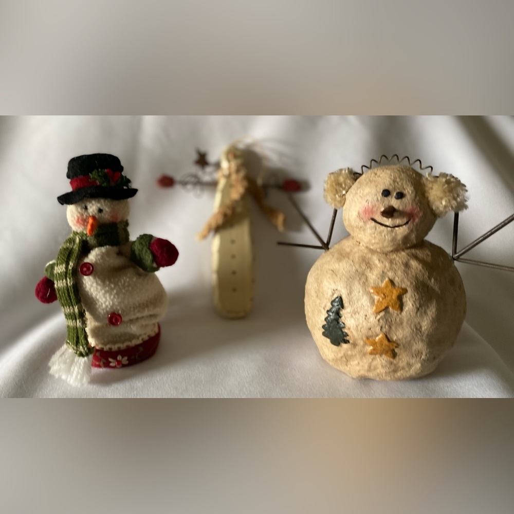 Adorable Lot of 3 Snowmen Perfect for the Holiday, Winter, or Anytime